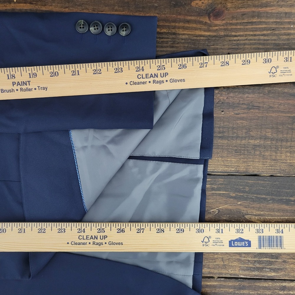 Haggar Men's Active Series Blazer Navy Blue Polyester Two Button 38R Tailored - Picture 5 of 16